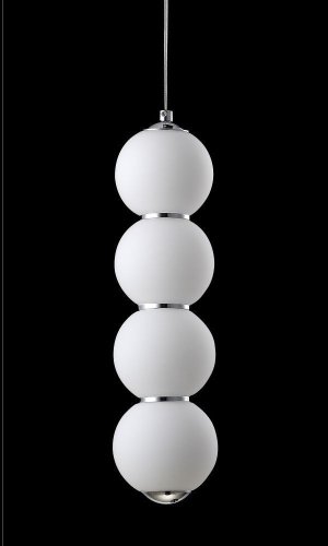Светильник подвесной LED DESI SP4 CHROME/WHITE Crystal Lux белый 1 лампа, основание хром в стиле современный шар фото 2